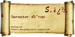 Serester Áron névjegykártya